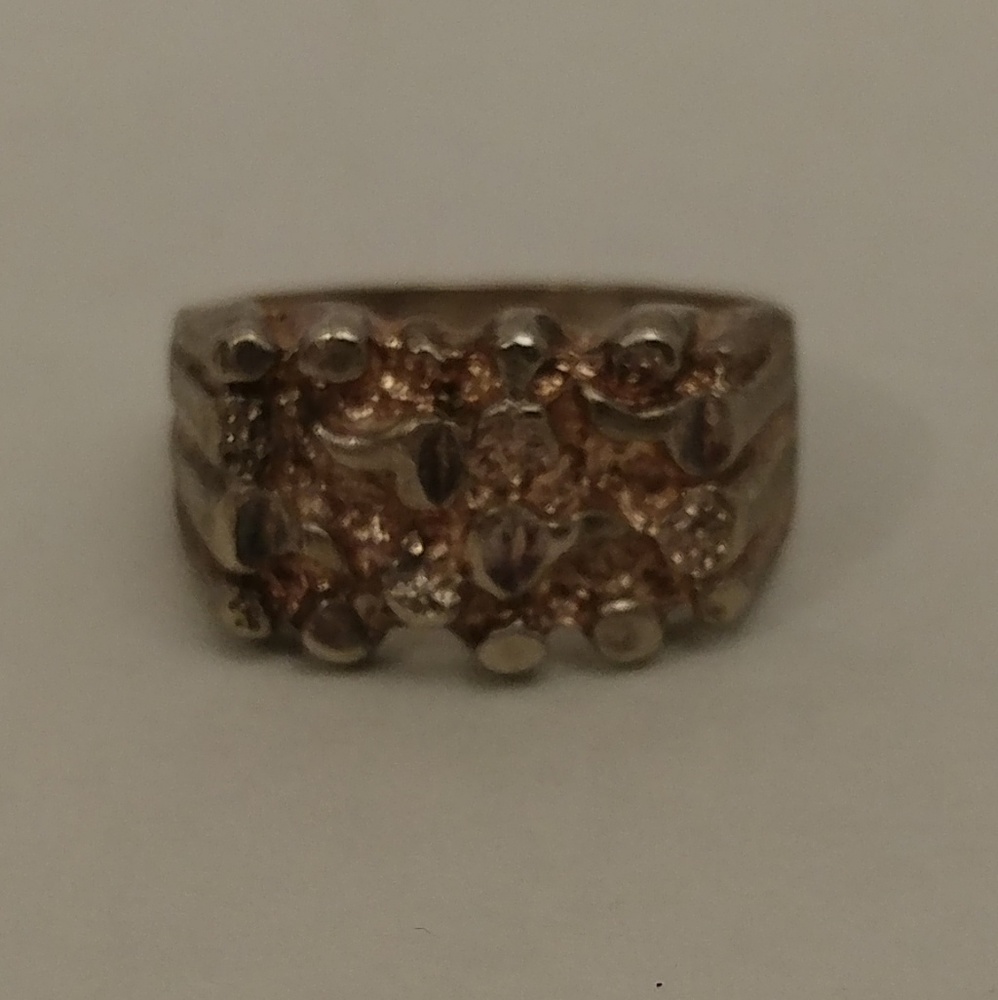 Sterling Silver Nugget Ring Size 9.75